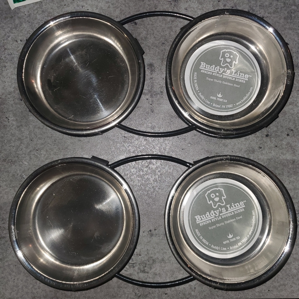 Stainless steel pet bowl 2 sets
